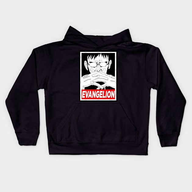 Gendo Ikari  Evangelion meme Kids Hoodie by BurrolaDiore89